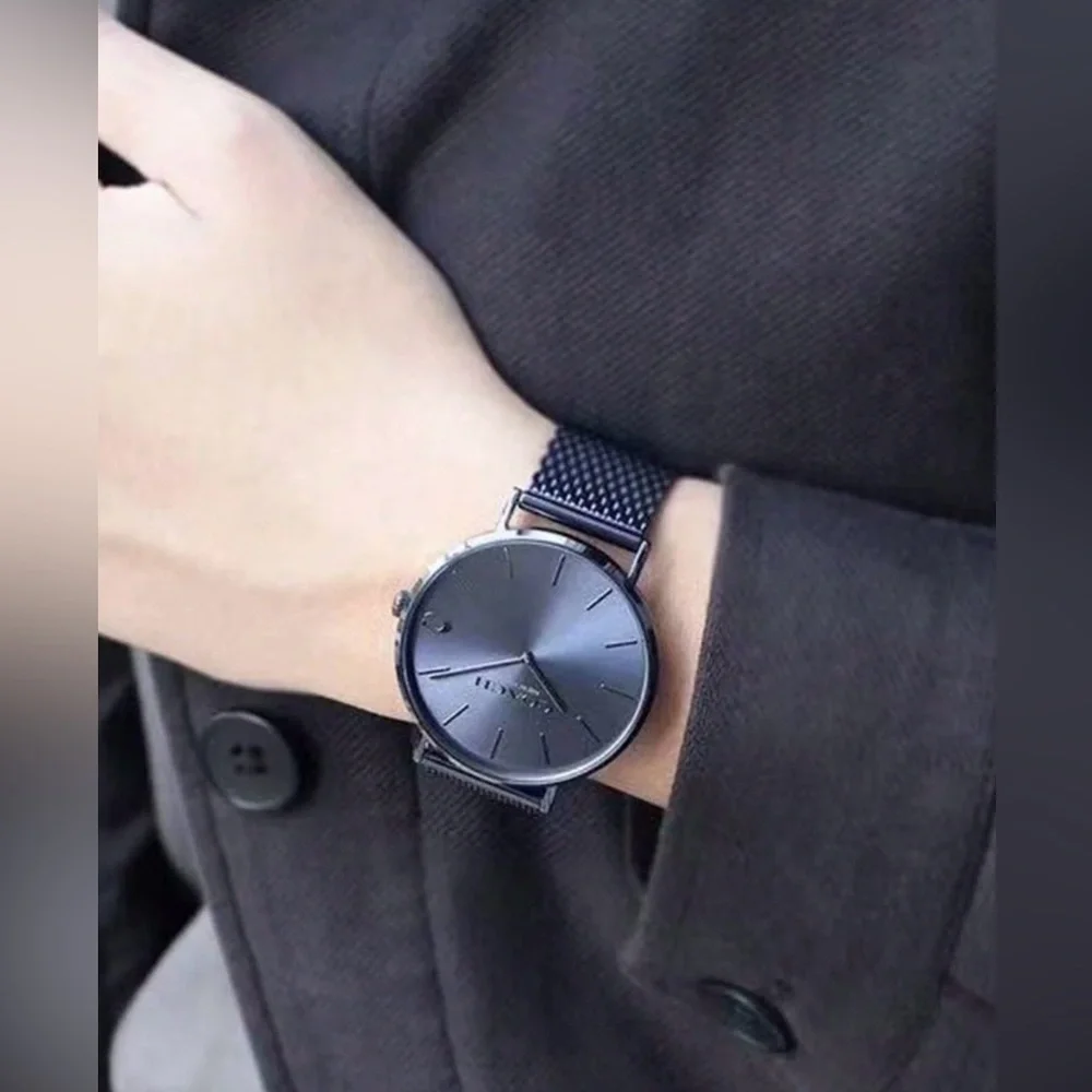 Coach Charles Blue Dial Blue Mesh Bracelet Watch For Men